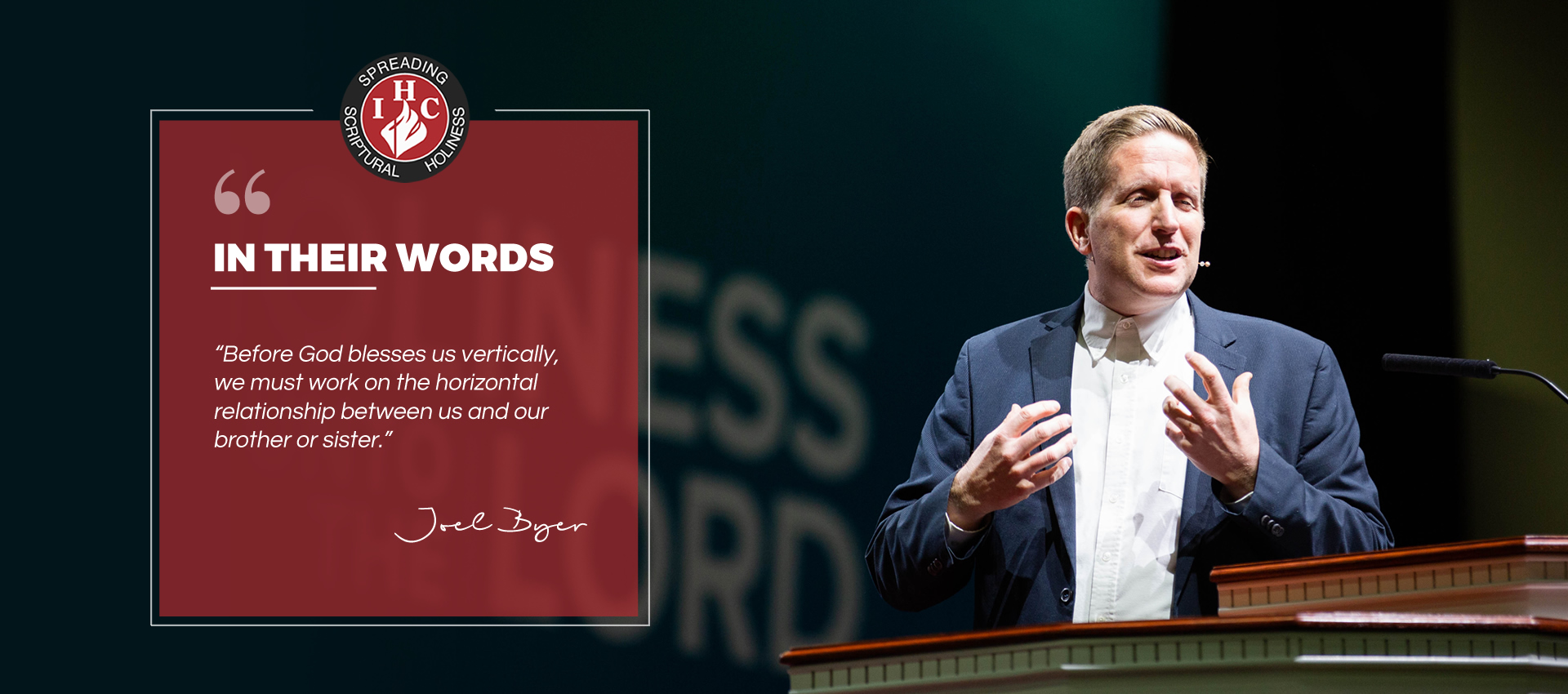 Before God Blesses us vertically, we must work on the horizontal relationship between us and our borther or sister. ~ Jeol Byer